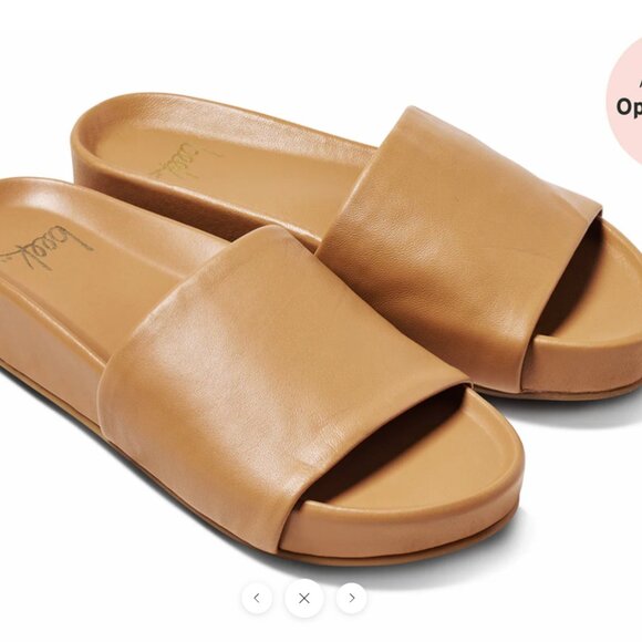 Beek x Anthropologie Pelican Leather Sandal Size 8 Color Honey Good Condition! - Picture 1 of 12